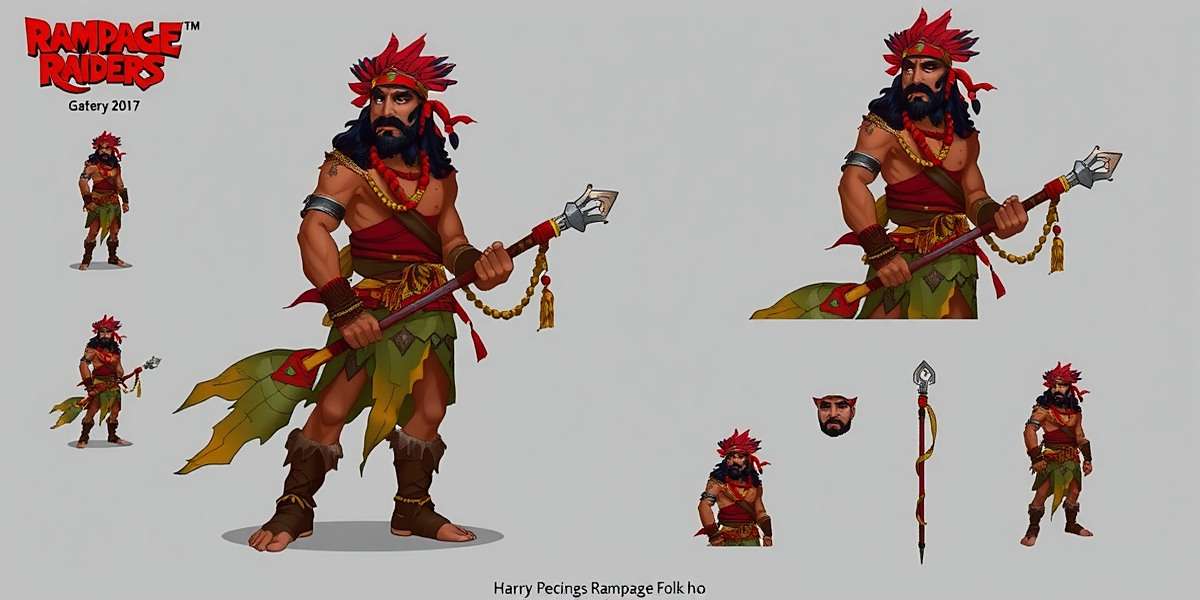 Concept art for upcoming Rampage Raiders character inspired by Indian folk hero